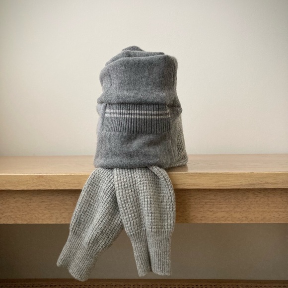 joodito japanese boro 100% cashmere sweater wrap scarf winter neckwarmer gray - Picture 11 of 12